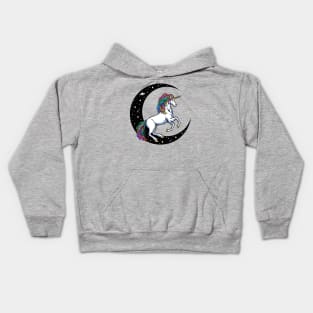 Unicorn With Moon Kids Hoodie